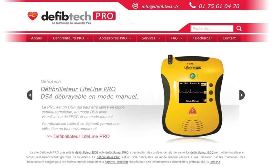 Défibrillateur pour les professionnels de santé sur Defibtech Pro